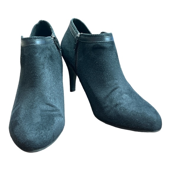 Sz 10 Dex Flex Comfort Romona Black Booties Heels 4” - Picture 2 of 5